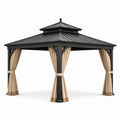 Pavillon en aluminium avec toit en acier et rideaux en polyester 4x3m