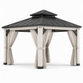 Pavillon de jardin en aluminium avec rideaux 3x3m