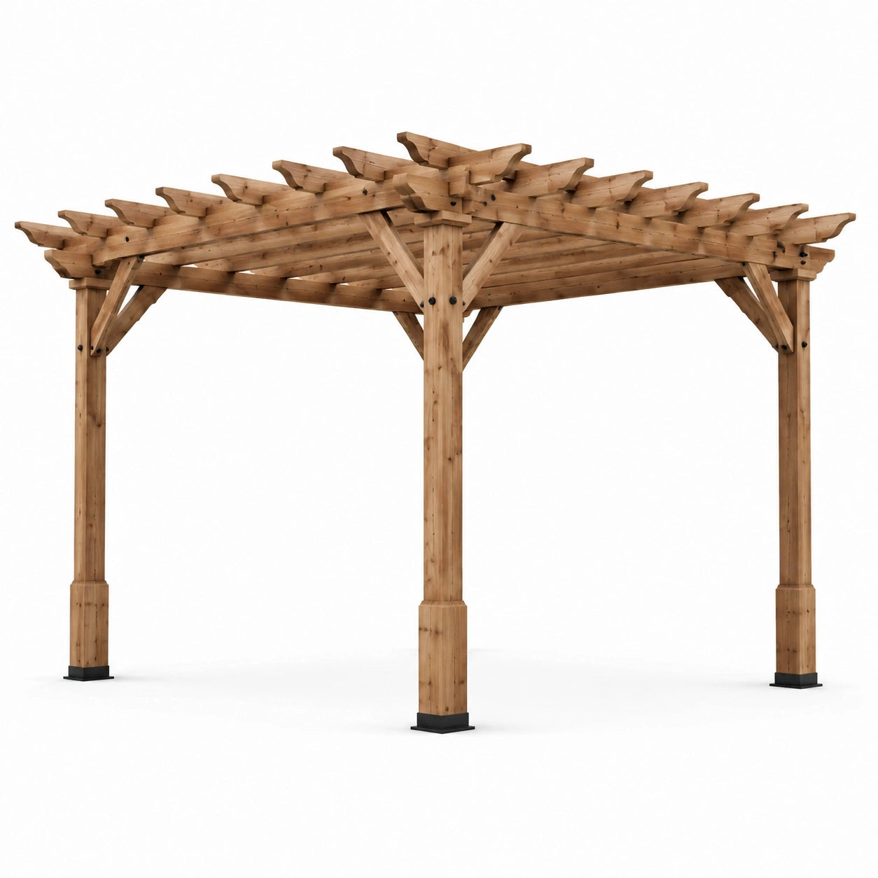 Pergola en bois de cèdre 3x3x2.3m pour extérieur