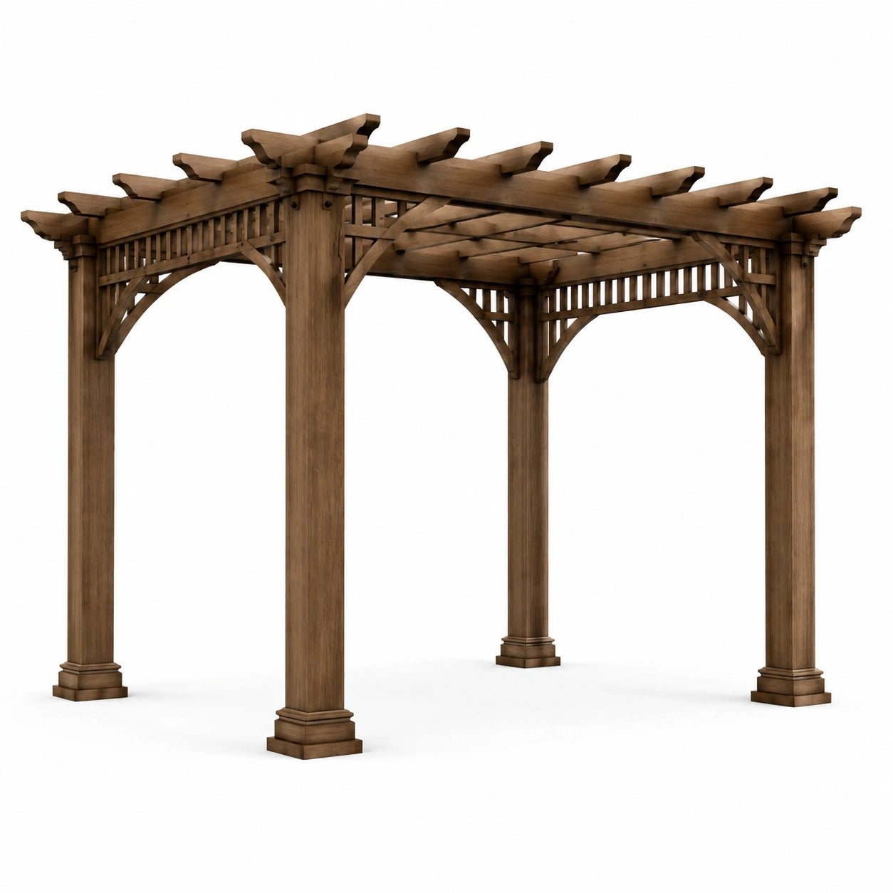 Pergola carrée en bois de cèdre marron 300x300 cm