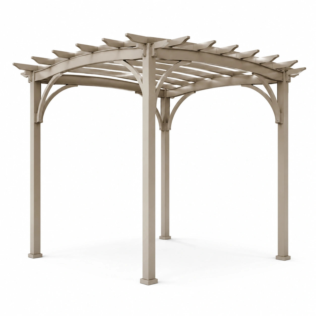 Pergola en métal taupe 300 cm x 300 cm x 250 cm