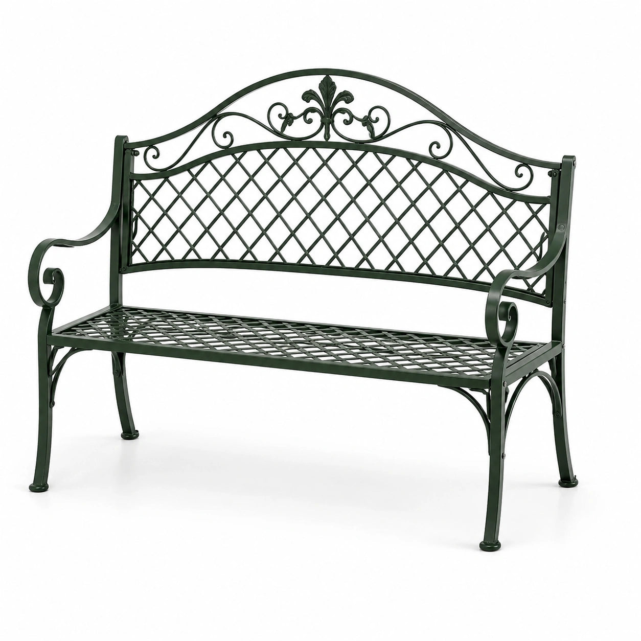 Banc de jardin en métal vert 128 cm
