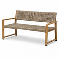 Banc en bois avec corde tressée beige 150cm