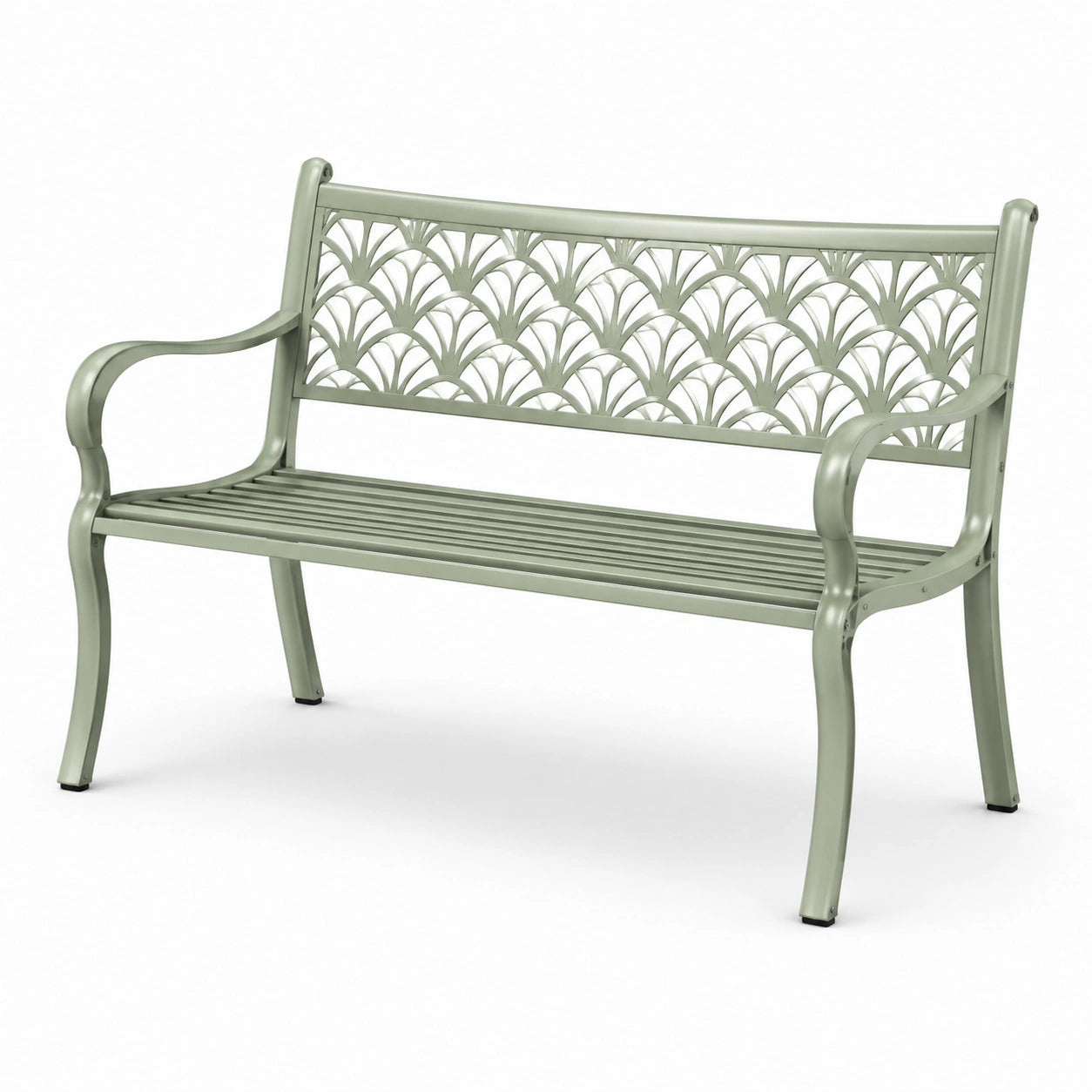 Banc de jardin en aluminium vert clair 120 cm