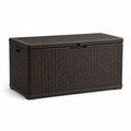 Coffre de rangement en résine tressée marron 120x60x60 cm