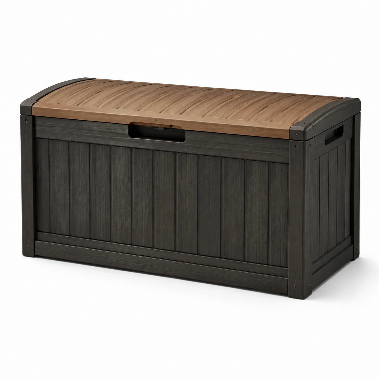 Coffre de rangement en plastique marron noir 120x45x60 cm