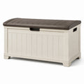 Coffre de rangement en plastique polypropylène beige et marron