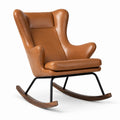 Fauteuil à bascule en cuir avec cadre en métal
