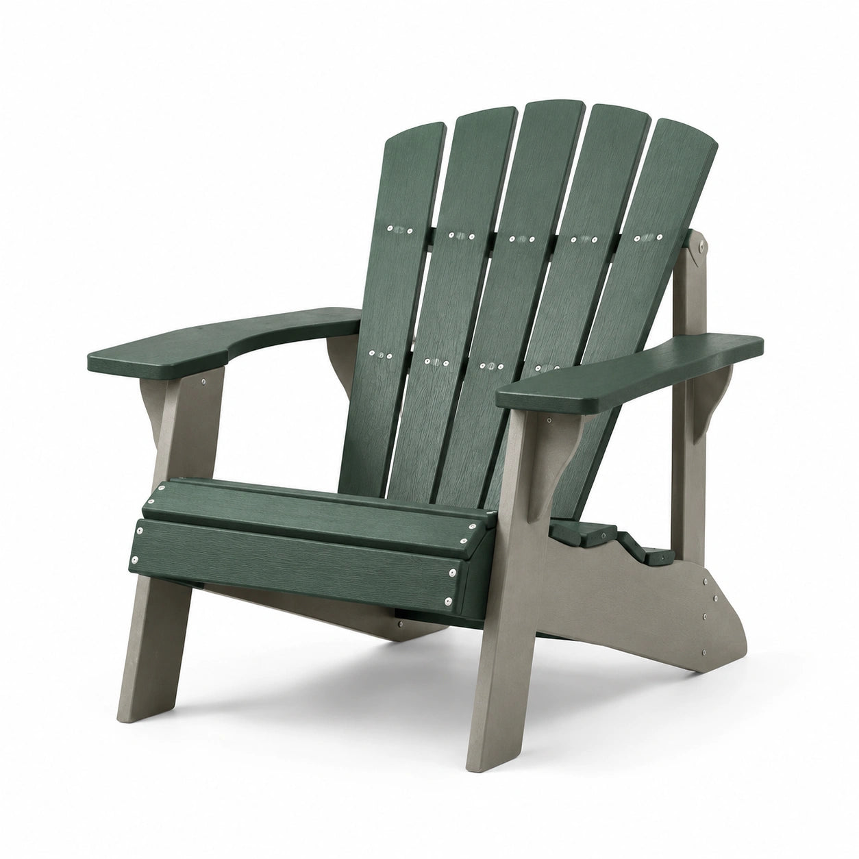 Chaise Adirondack en bois composite vert pin et gris